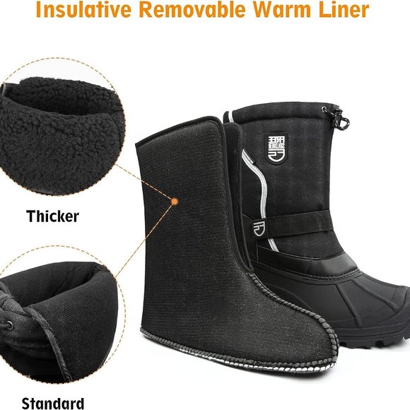 NWT FREE SOLDIER INSULATED WATERPROOF NON-SLIP WINTER BOOTS W/REMOVABLE LINER 7 - Picture 4 of 12